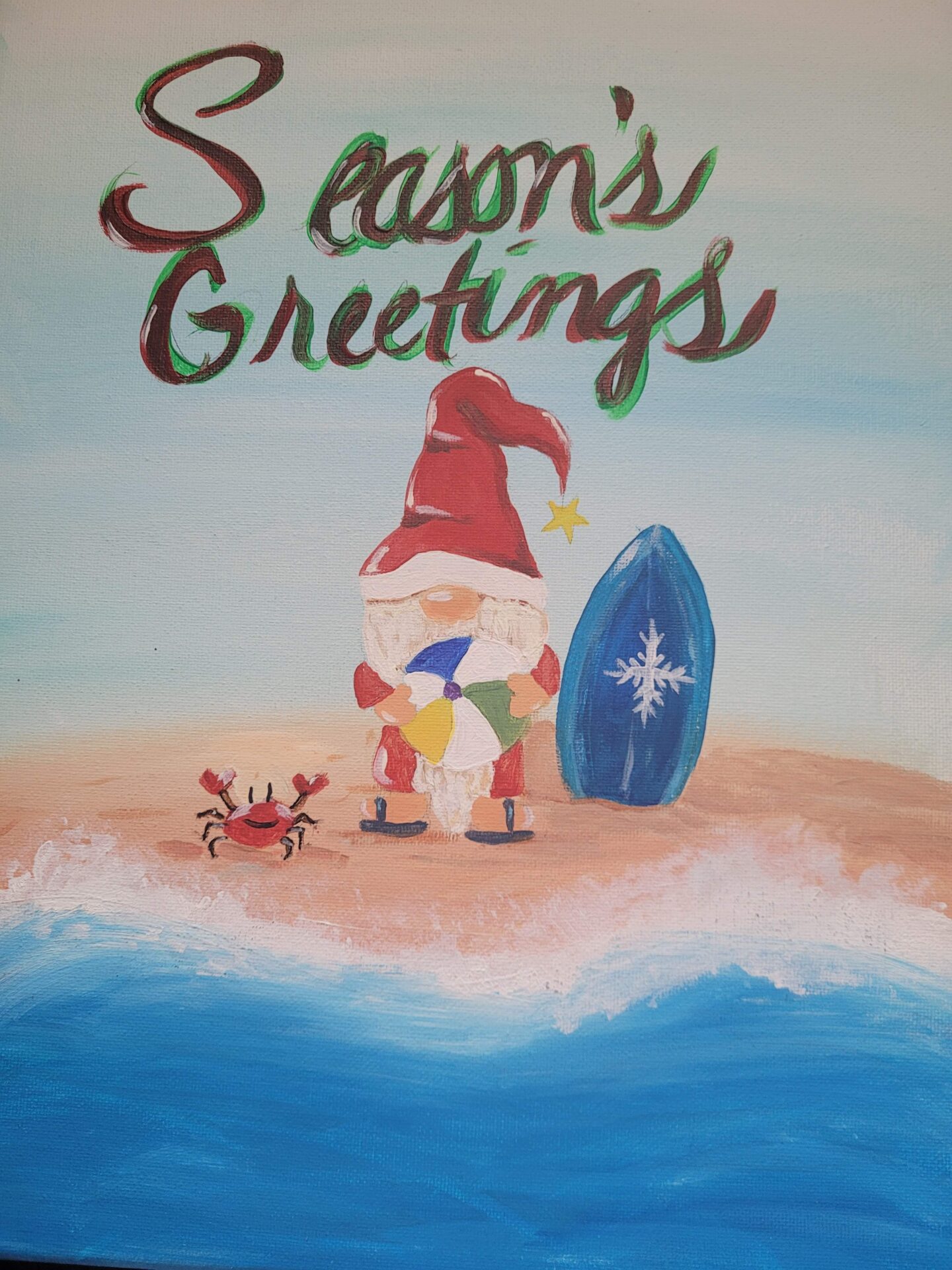 A Christmas Seasonal Greetings Greeting Painting